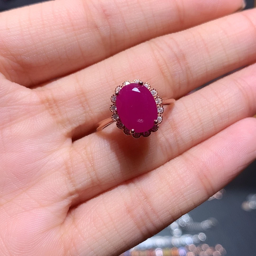 银S925镶嵌戒指红宝石