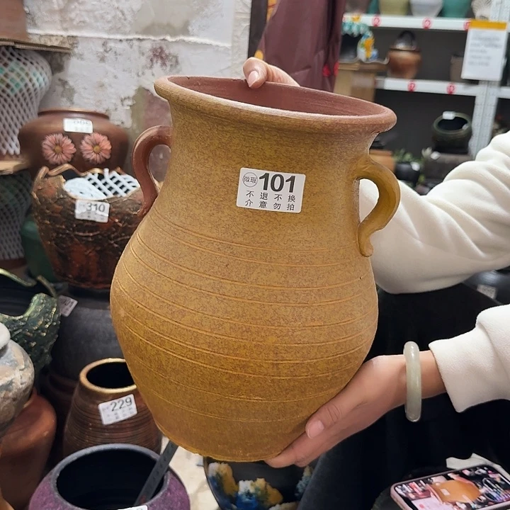 黄色双耳101高度30口径19