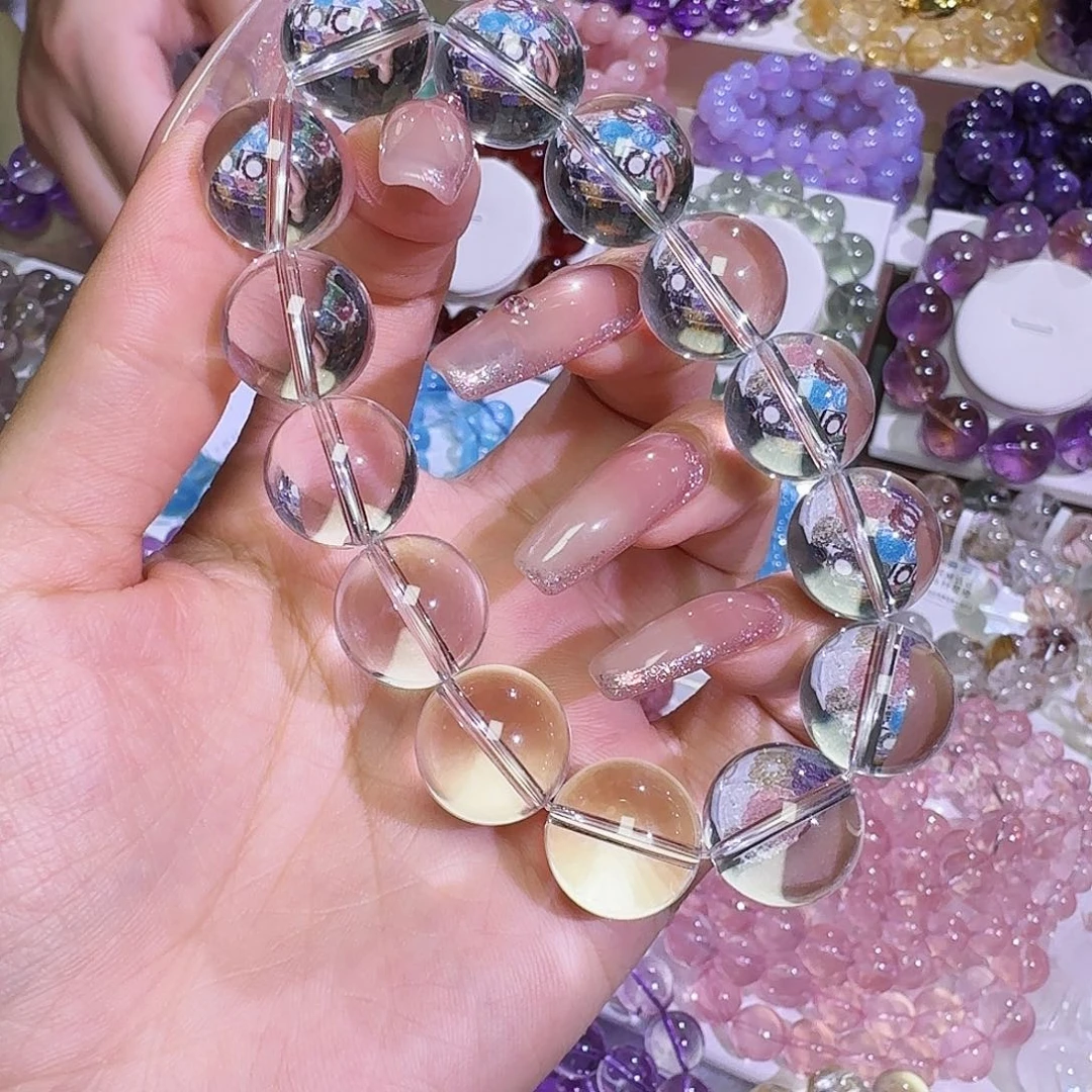 月***蔓水晶手链未镶嵌巴西白水晶16