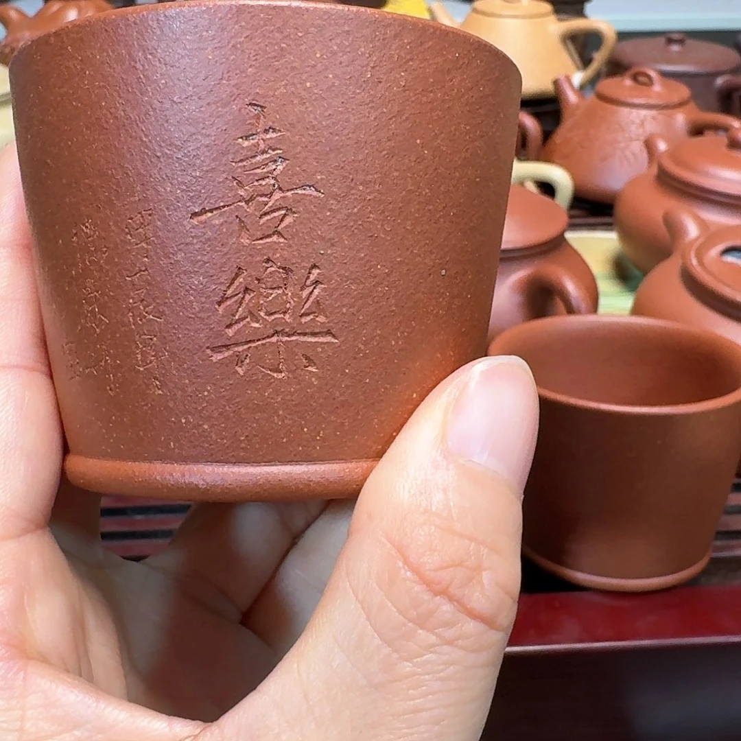 紫砂茶壶红降坡半手工