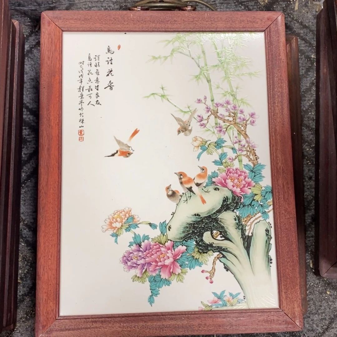 瓷片37*28*1景德镇瓷板画柴窑烧制