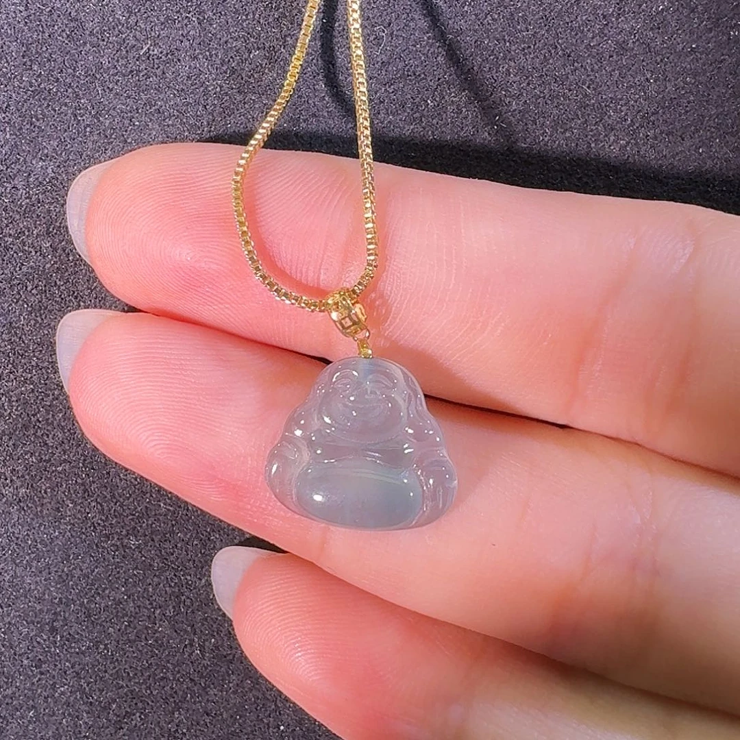 翡翠18K金镶嵌吊坠(不含链)佛公