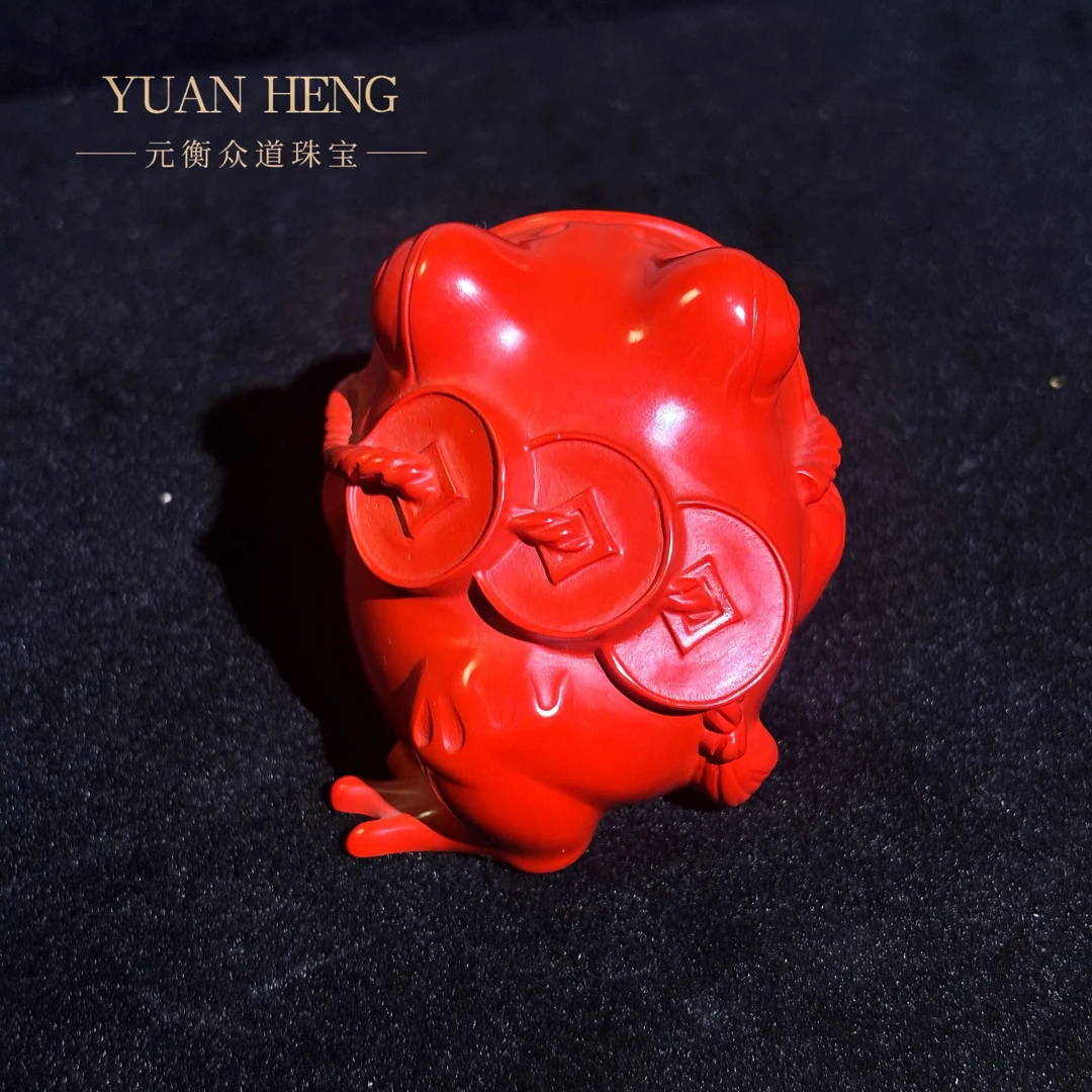 含辰砂工艺品朱砂红砂【赤玉金蟾】摆件