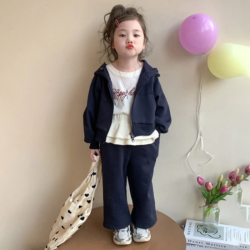 女童运动套装秋装2025新款春秋款装小女孩洋气时髦卫衣两件套