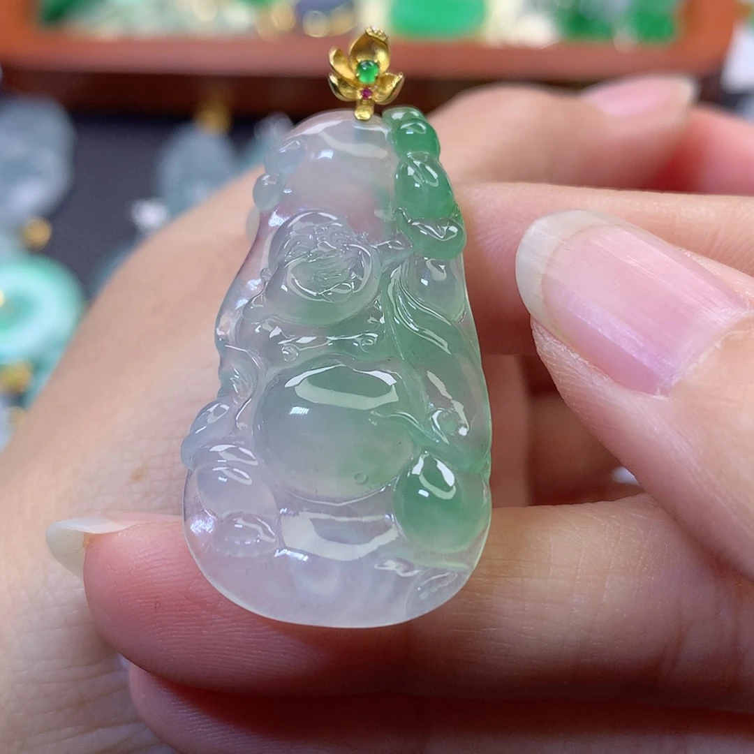 【闪购商品】吊坠(赠链)18K金镶嵌翡翠