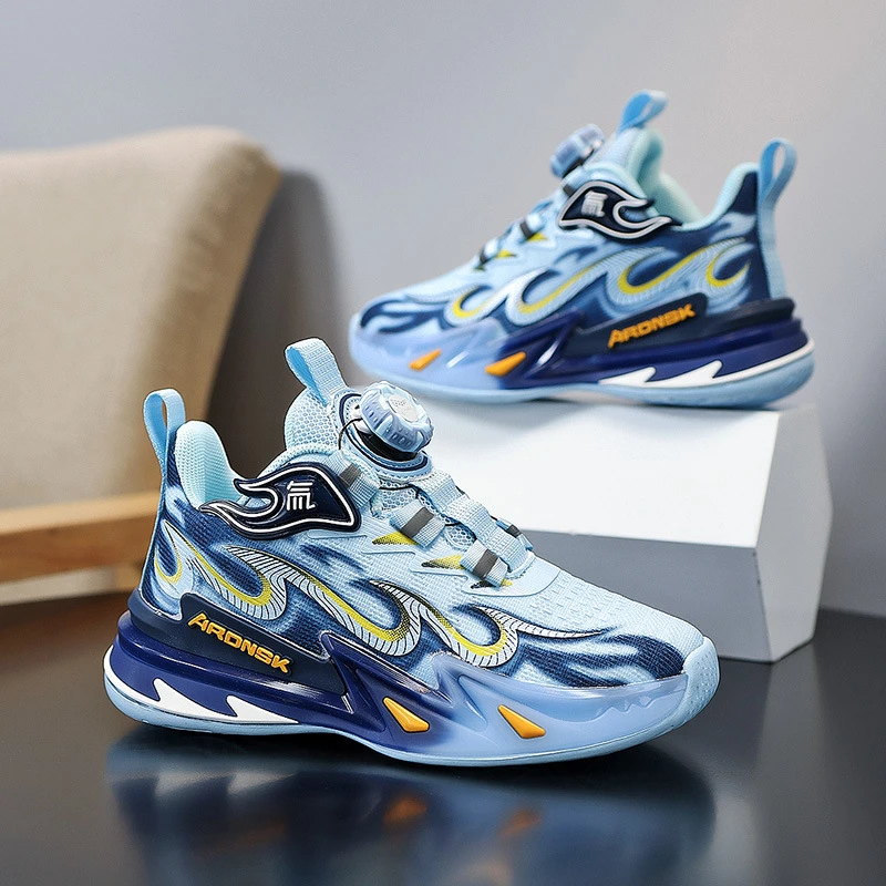 2025秋冬新款男童儿童透气轻便减震气垫旋转1女童女童女童中帮鞋