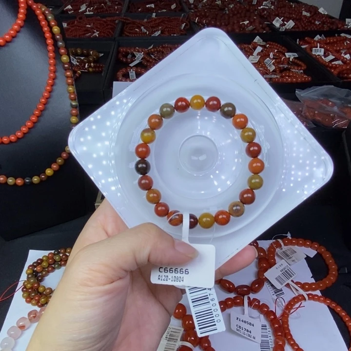 南红玛瑙未镶嵌手链8m