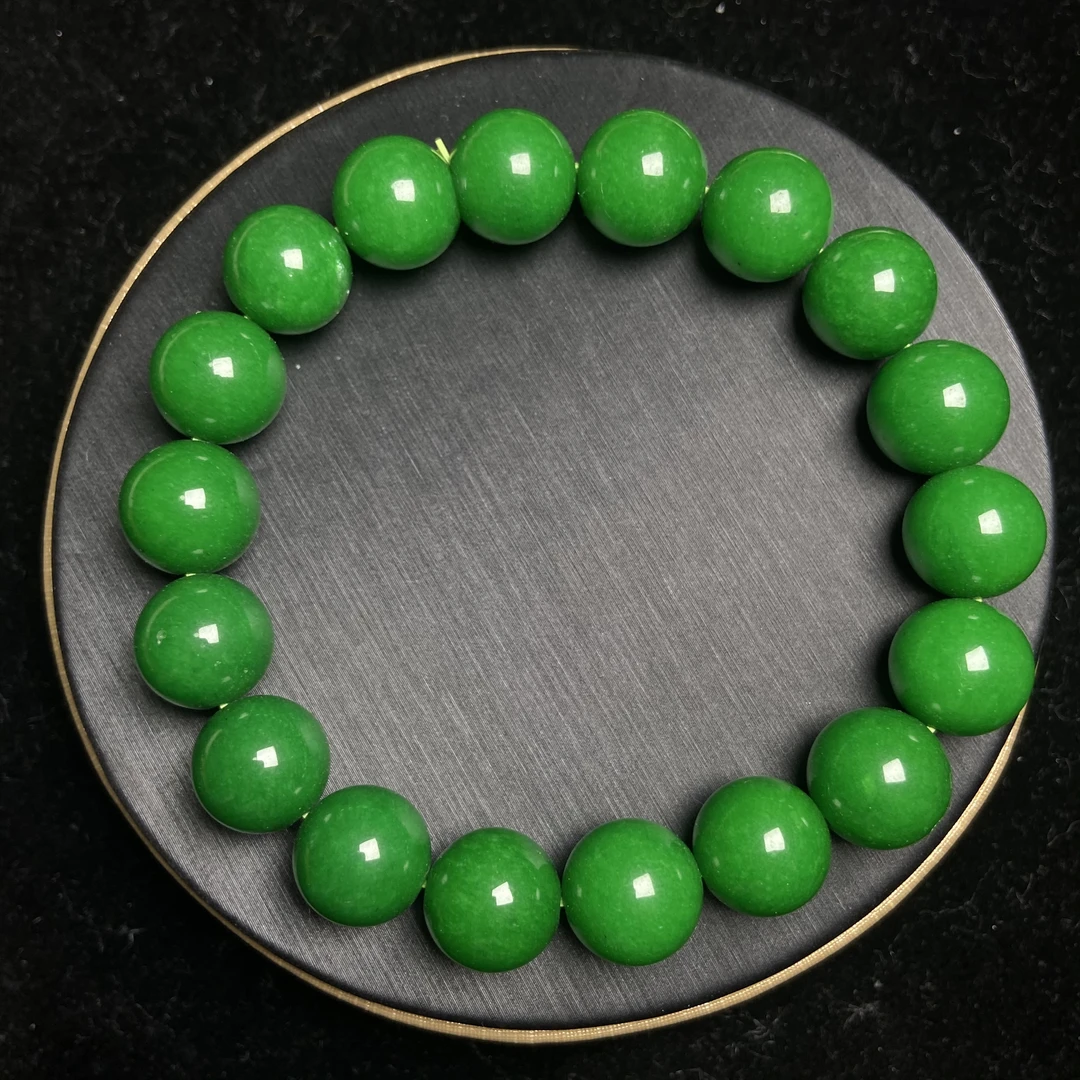 【私人订制款】缅料阳绿卡12m手串-43