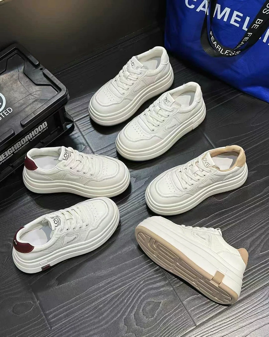 5833 小白鞋圆头增高休闲板鞋