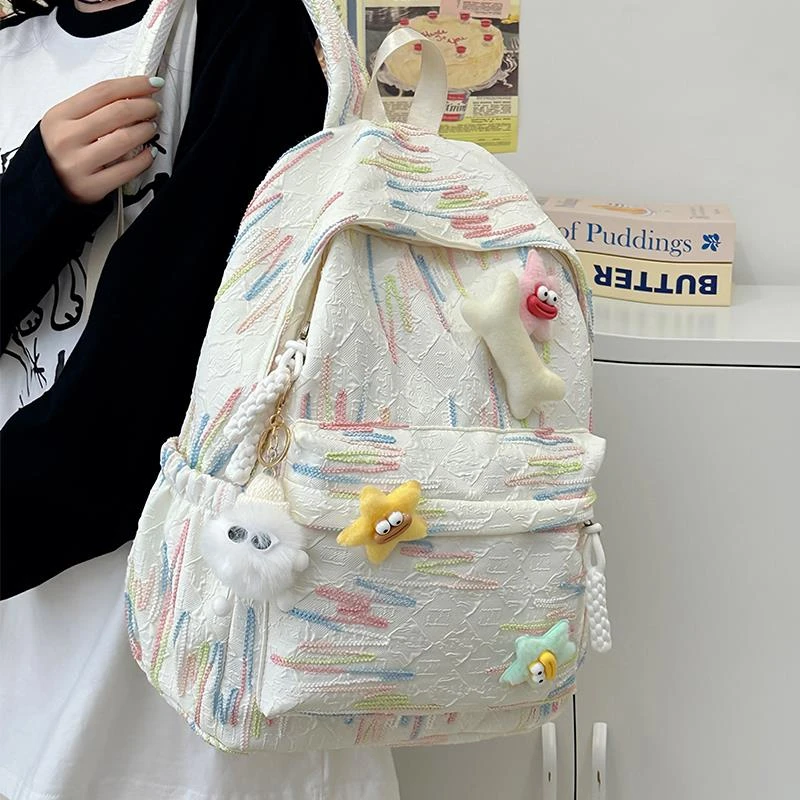 范哲萨日系可爱书包初中女生高颜值小众风大学生设计感旅行双肩包