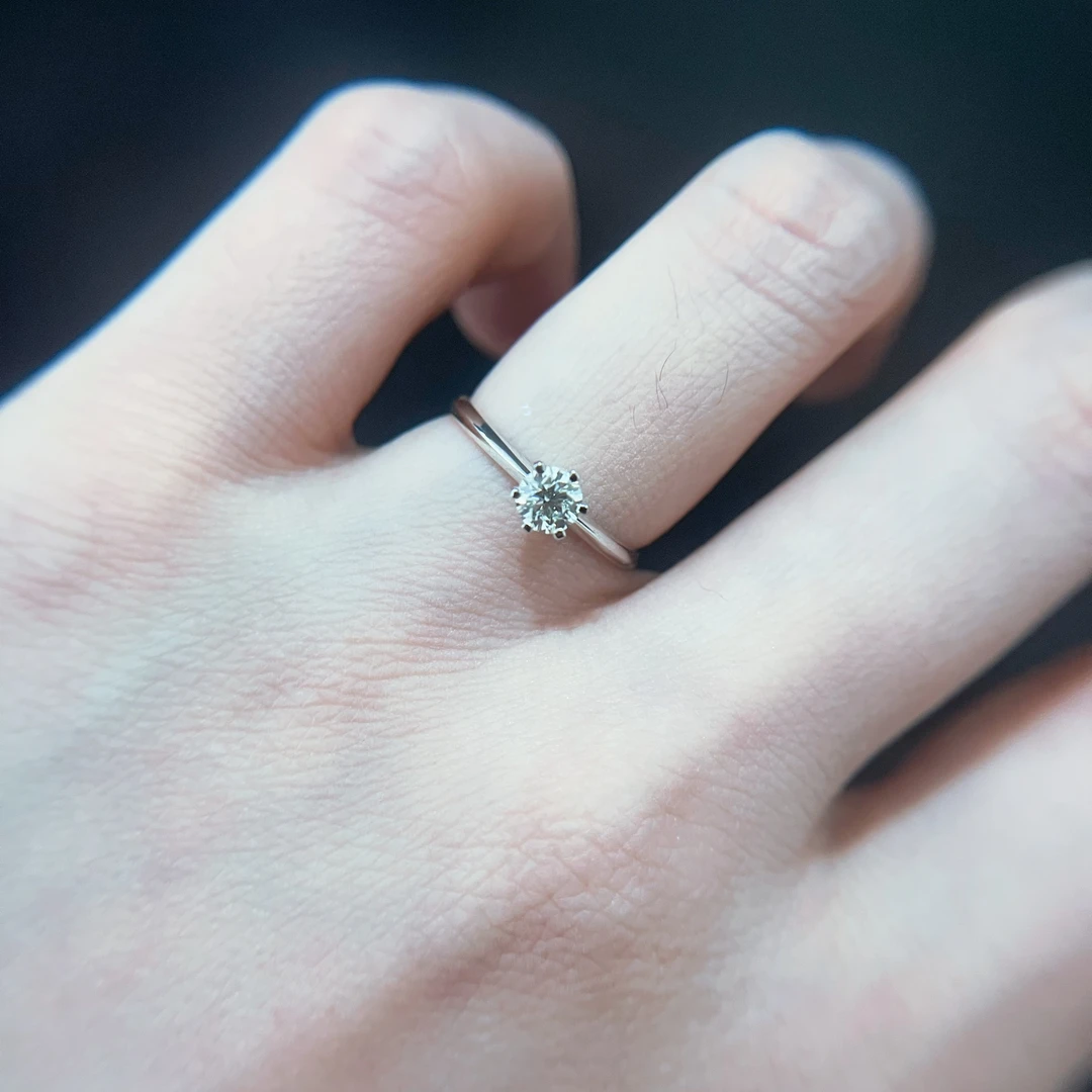 30分简单六爪 钻戒 白金钻石戒指  I-J VS 结婚 求婚 婚戒