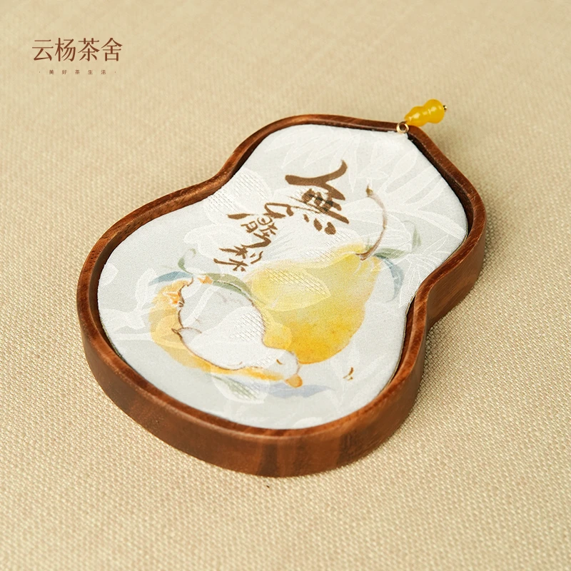 胡桃木无鸭梨福福壶承干泡台小型茶盘紫砂养壶垫实木家用茶托盘