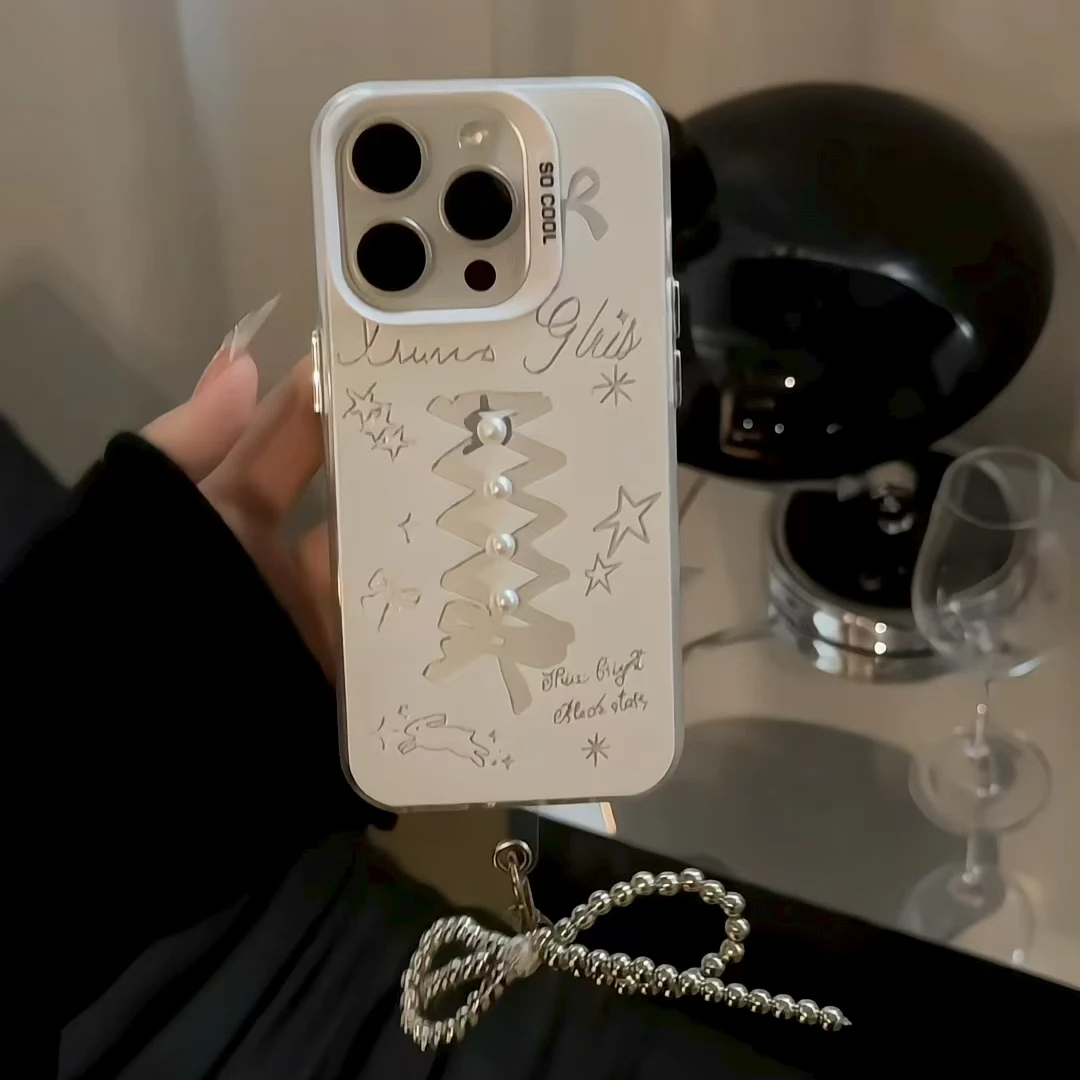 磨砂彩银镂空蝴蝶结is手机壳适用苹果16华为mate70oppo小米15vivo