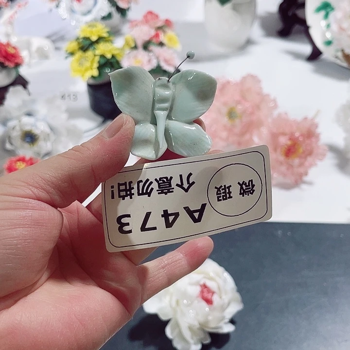 瓷片纯陶瓷手工捏花