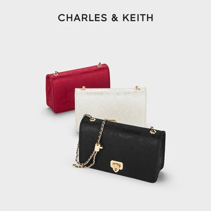 CHARLES & KEITH【商场同款】欧若风新中式提花方包00681180