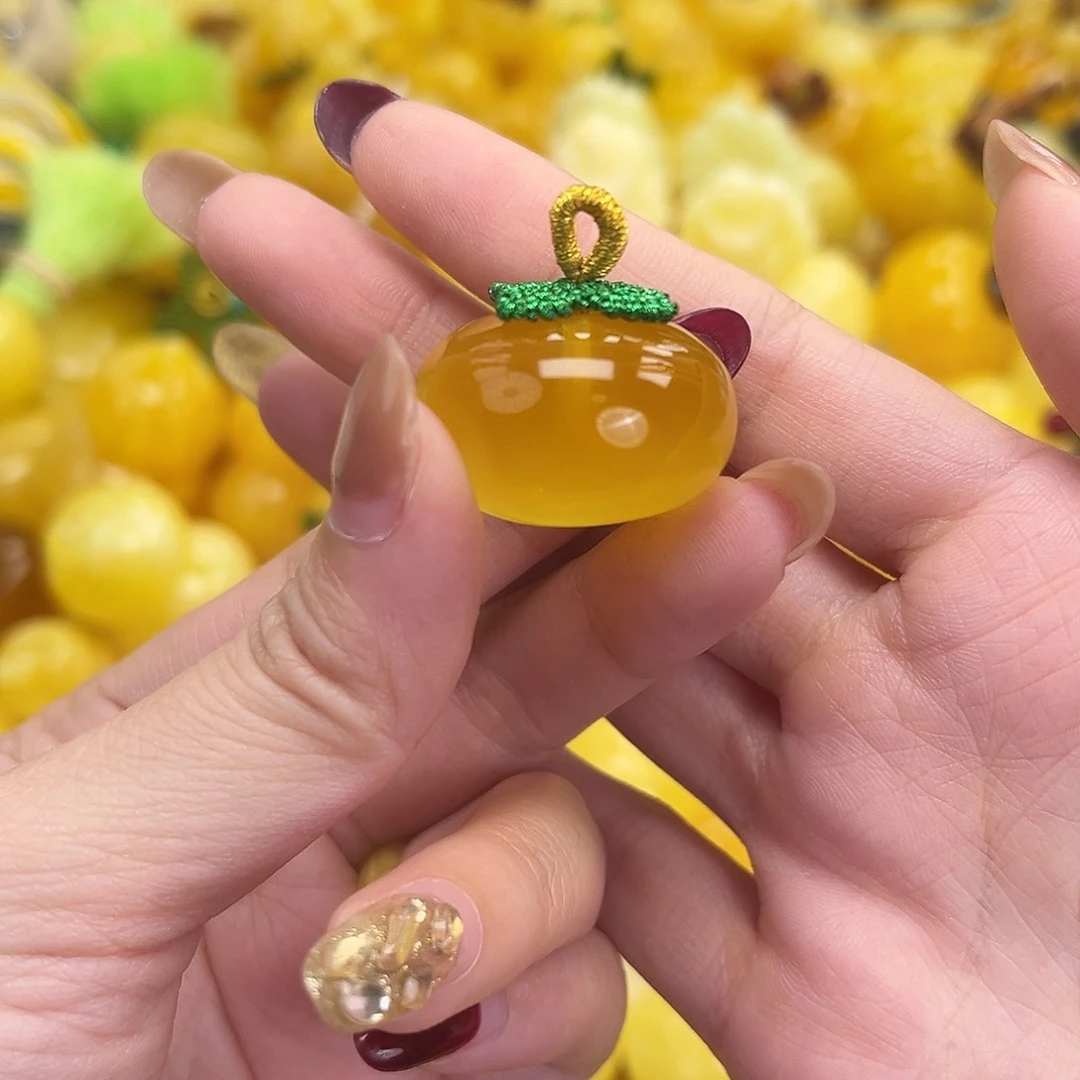 裸石琥珀未镶嵌8g柿子