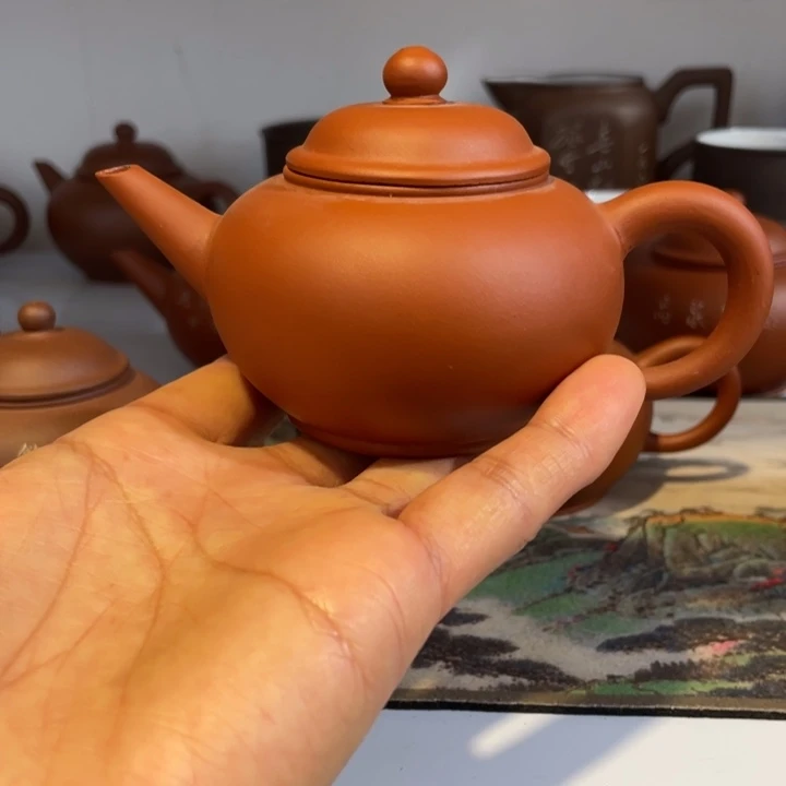 茶壶紫砂绿标水平口盖有点怒