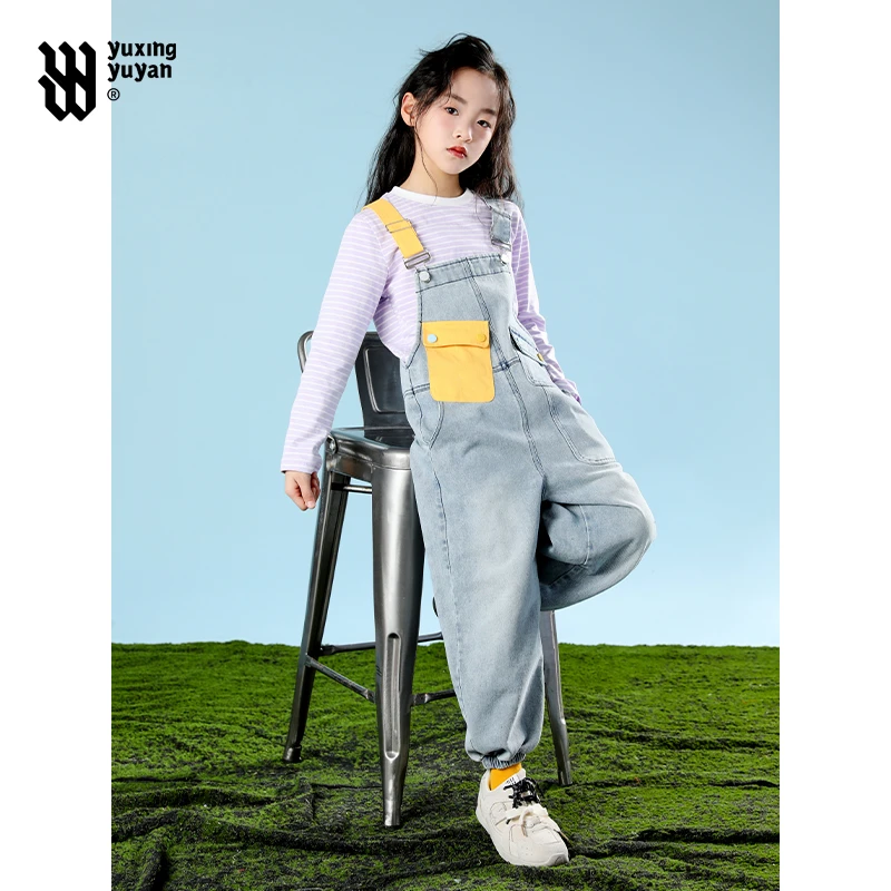 雨星雨嫣女童春秋季背带裤套装2025新款儿童衣服女孩春季女童秋装