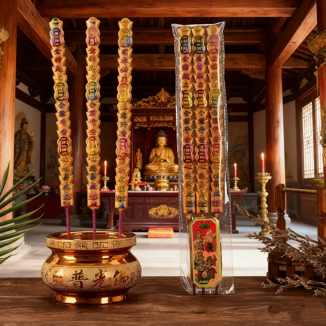 元宝香微烟檀香财神招财香家用供佛香观音贡香有字棒香高香显字香