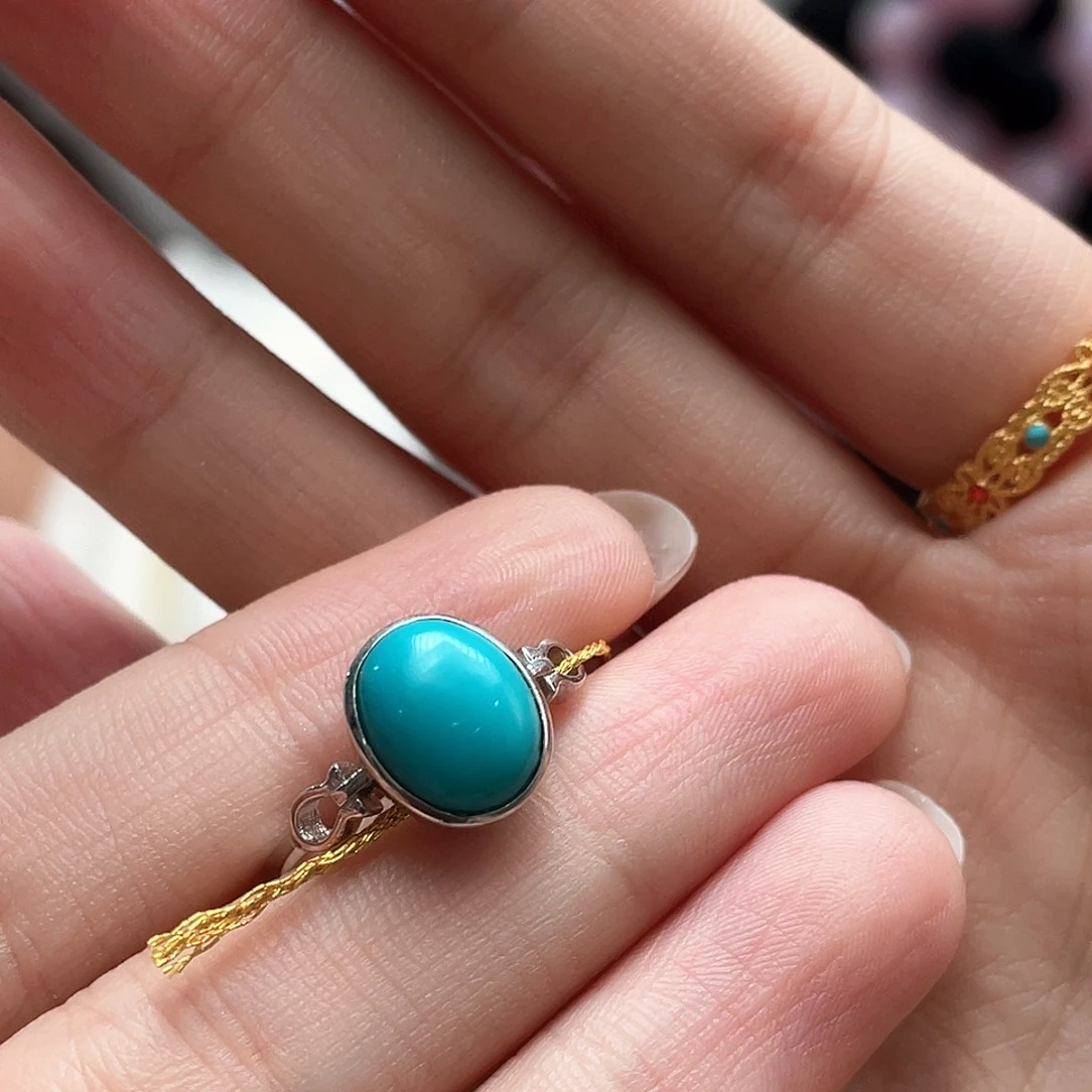 银S925镶嵌绿松石颈饰