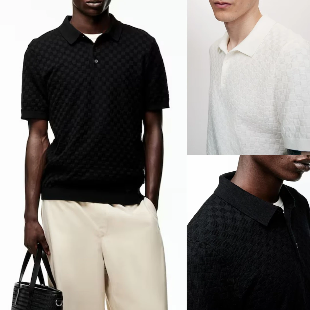 外贸男士夏季针织提花短袖polo衫透气百搭休闲半袖翻领T恤5867