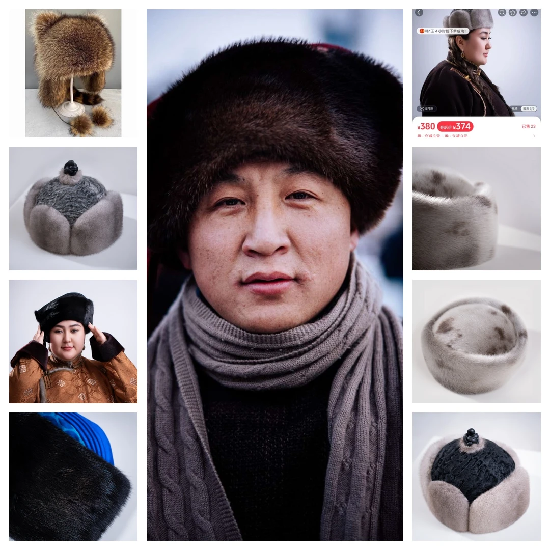 断码清仓貂毛皮草帽子按数字拍