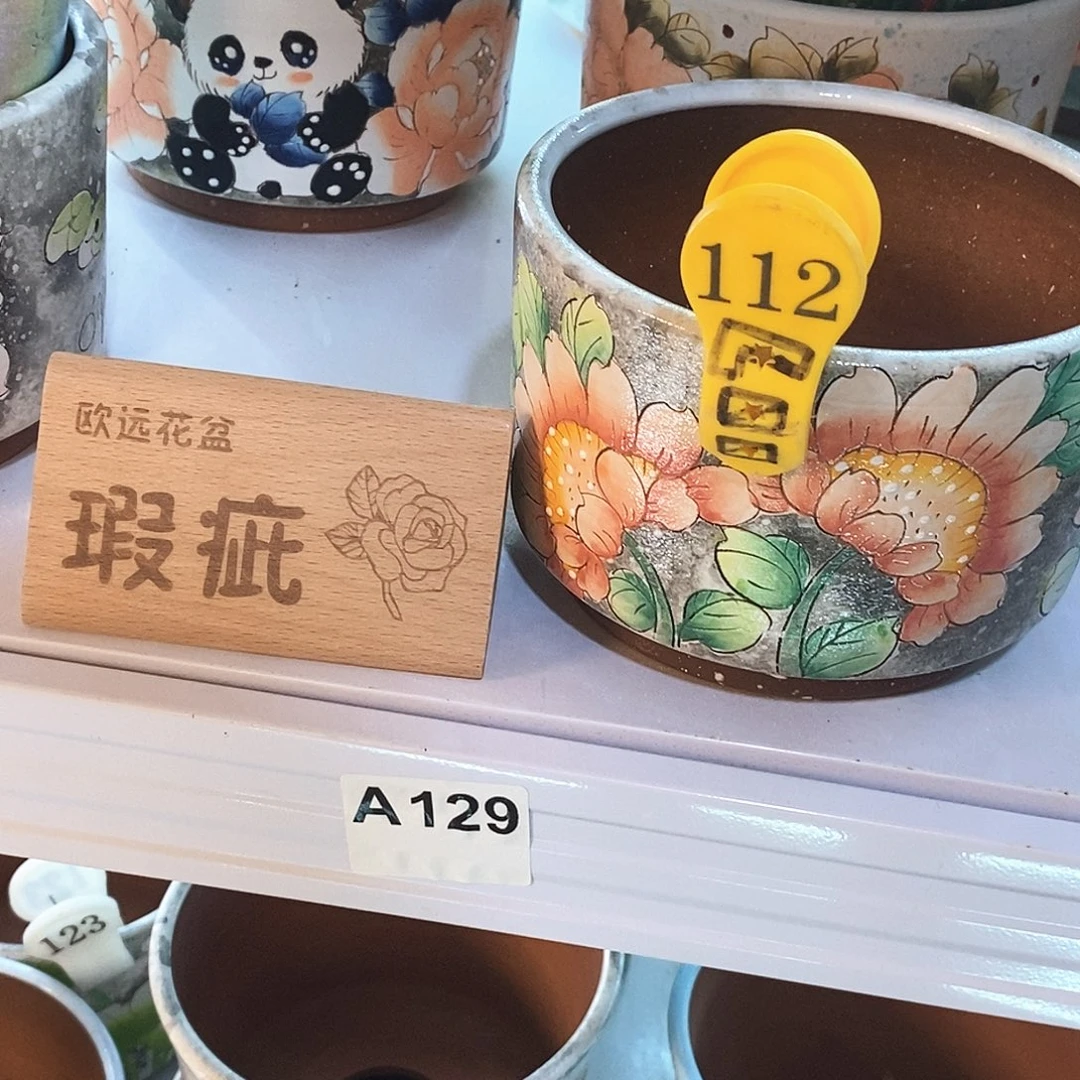 花盆紫砂红陶手绘花盆