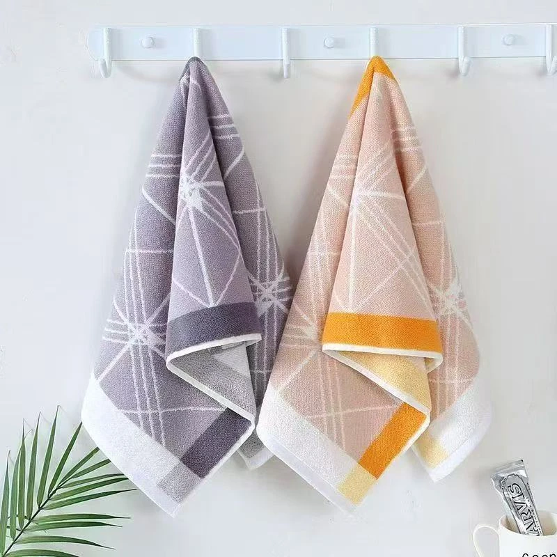 两条包邮！新款米字格棉毛巾成人洗脸棉柔吸水货号8808