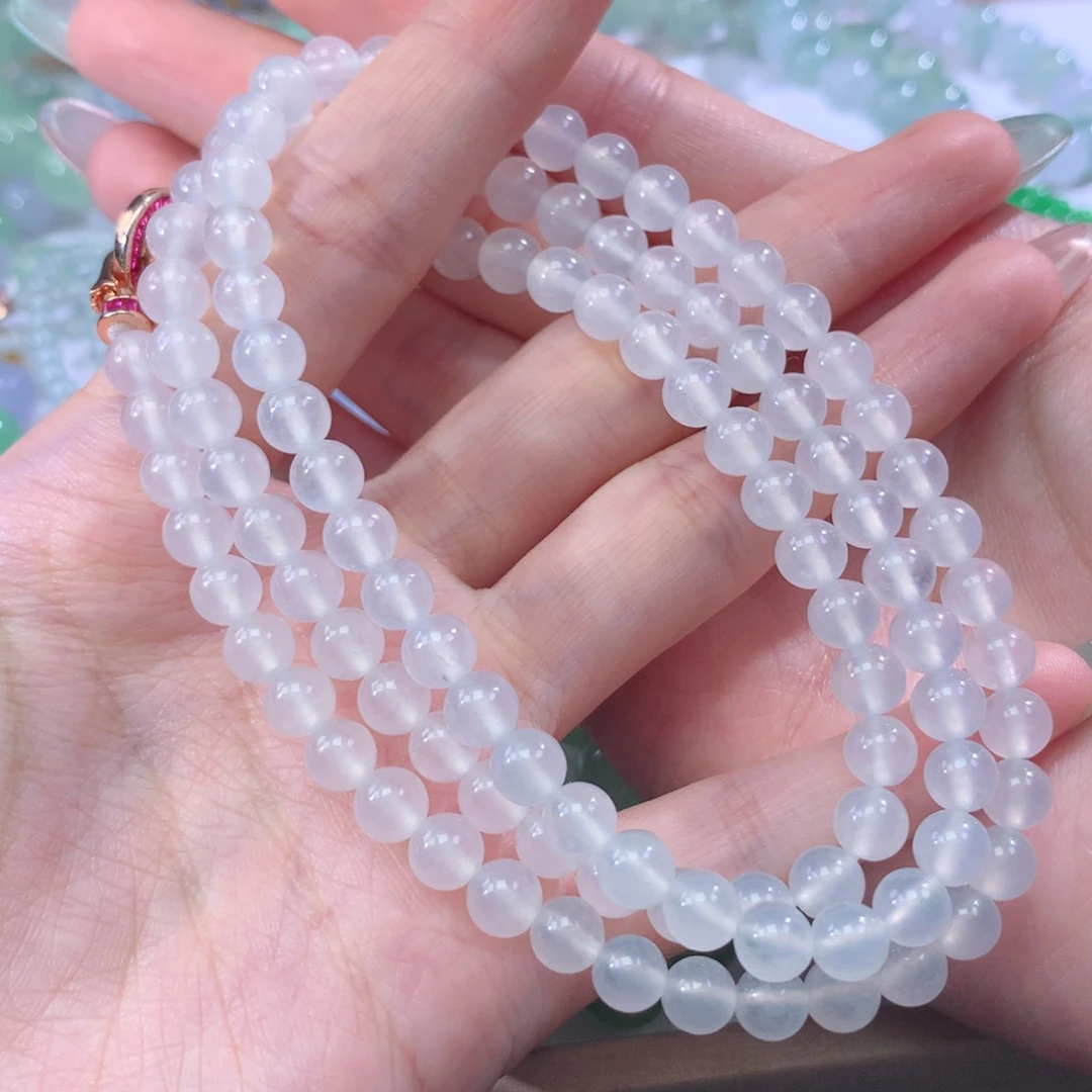 未镶嵌手链翡翠白冰卡6