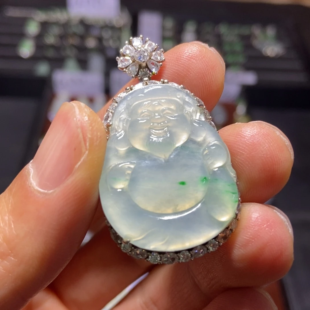 翡翠银S925镶嵌颈饰