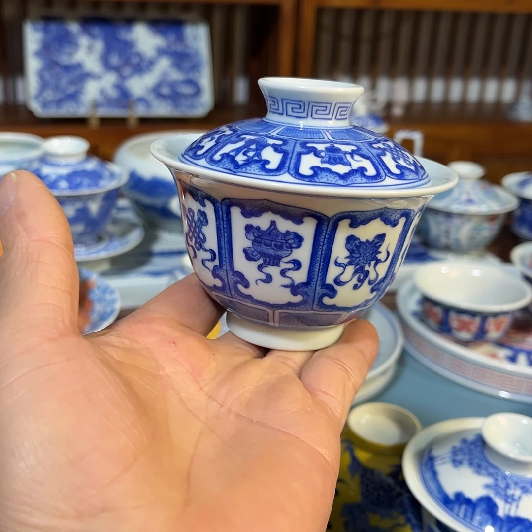 錡镇堂手工手绘盖碗