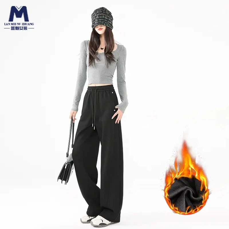 窄版铆钉镰刀裤高腰显瘦2025新款休闲简约宽松百搭