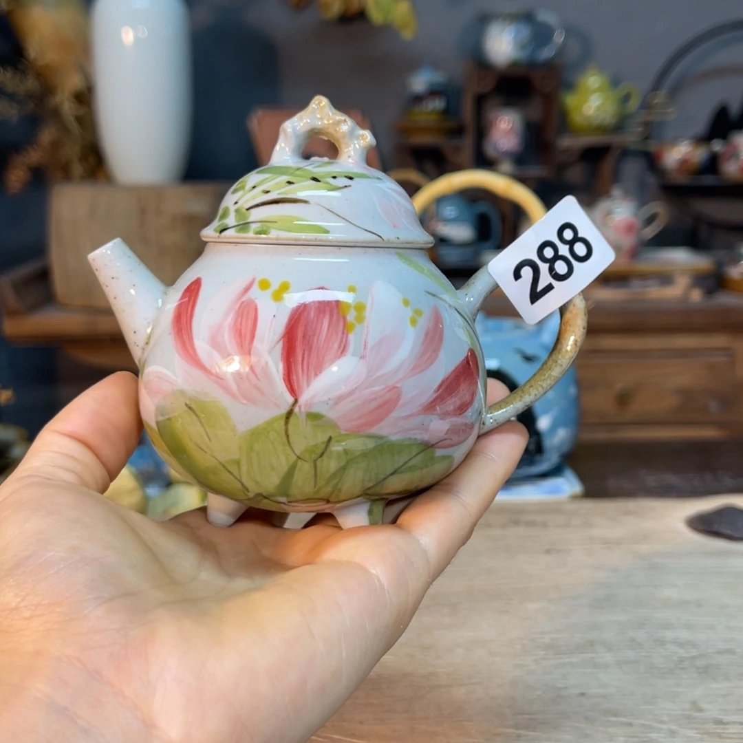 壶素浅陶瓷手工手绘