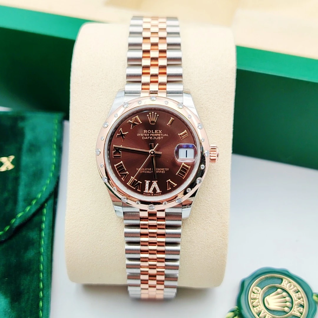 99新 Rolex/劳力士 日志系列287341/31mm/咖罗马盘/机芯/女表全套