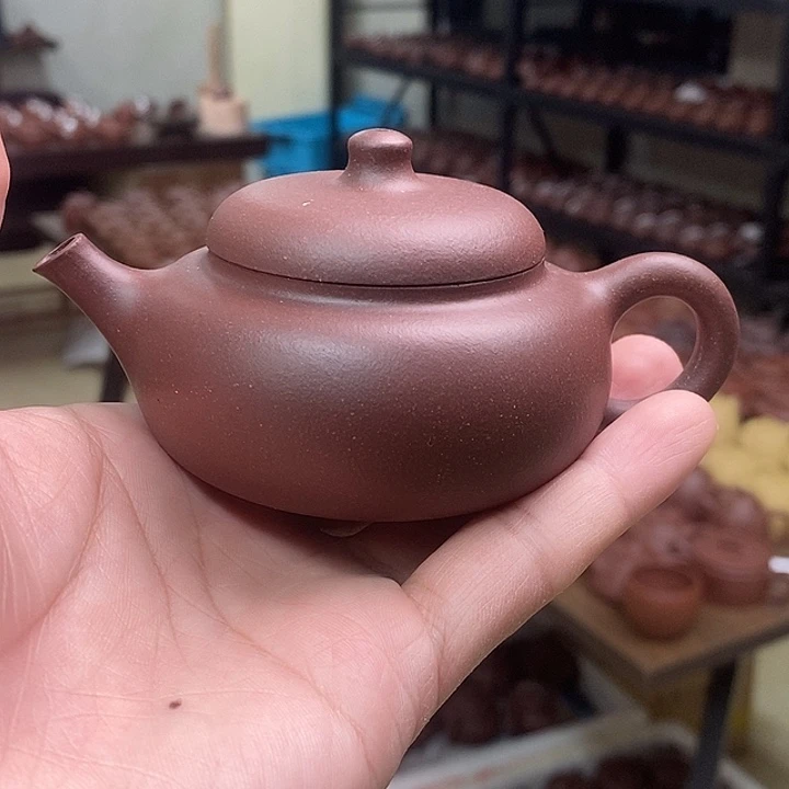 紫砂茶杯小柿圆平台紫泥