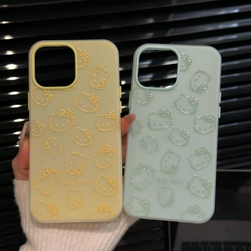 kitty线条适用苹果16pro创意iPhone15果冻手机壳可爱防摔华为小众
