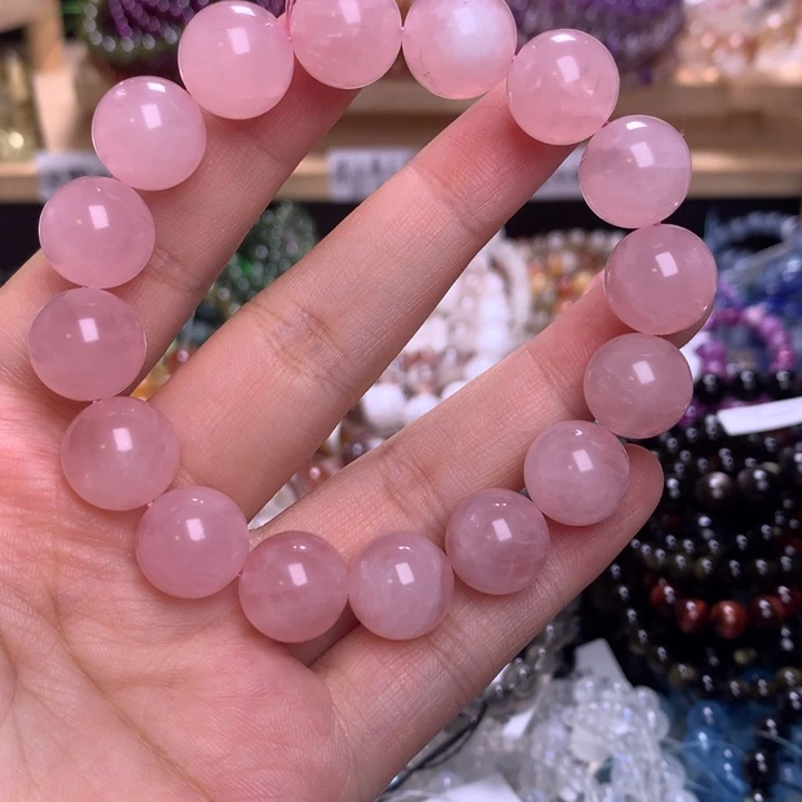 未镶嵌手串水晶12.8粉晶