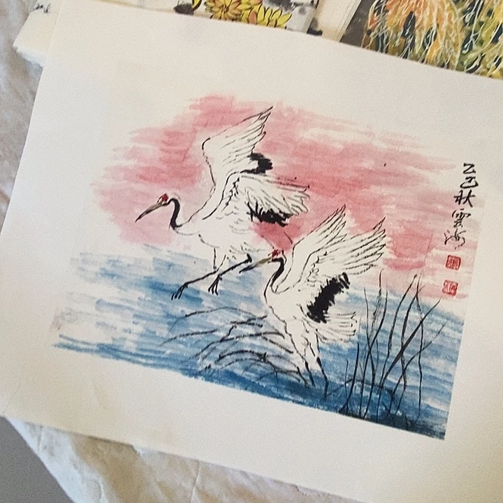 国画手绘花鸟作品