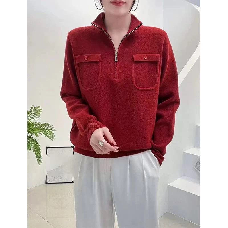 A106 [蓓儿]工厂直营设计师原创高级感秋冬针织女装上衣外套裤子