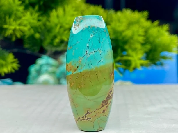 原矿精品水波纹唐三彩桶珠锁骨链毛衣链吊坠意境款（西藏的风景）