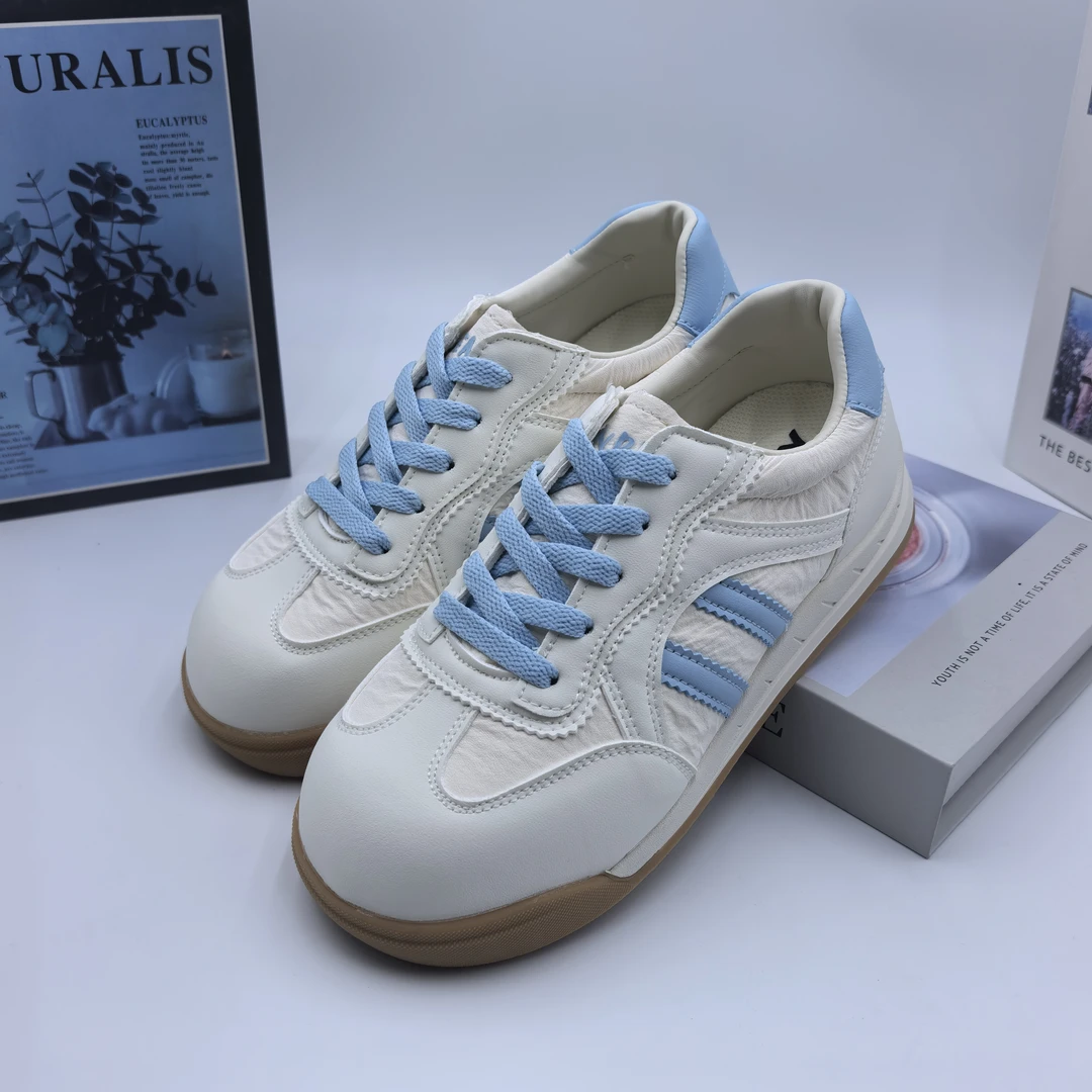 人本2025秋季德训鞋复古运动风休闲鞋百搭平底拼色时尚潮流运动鞋