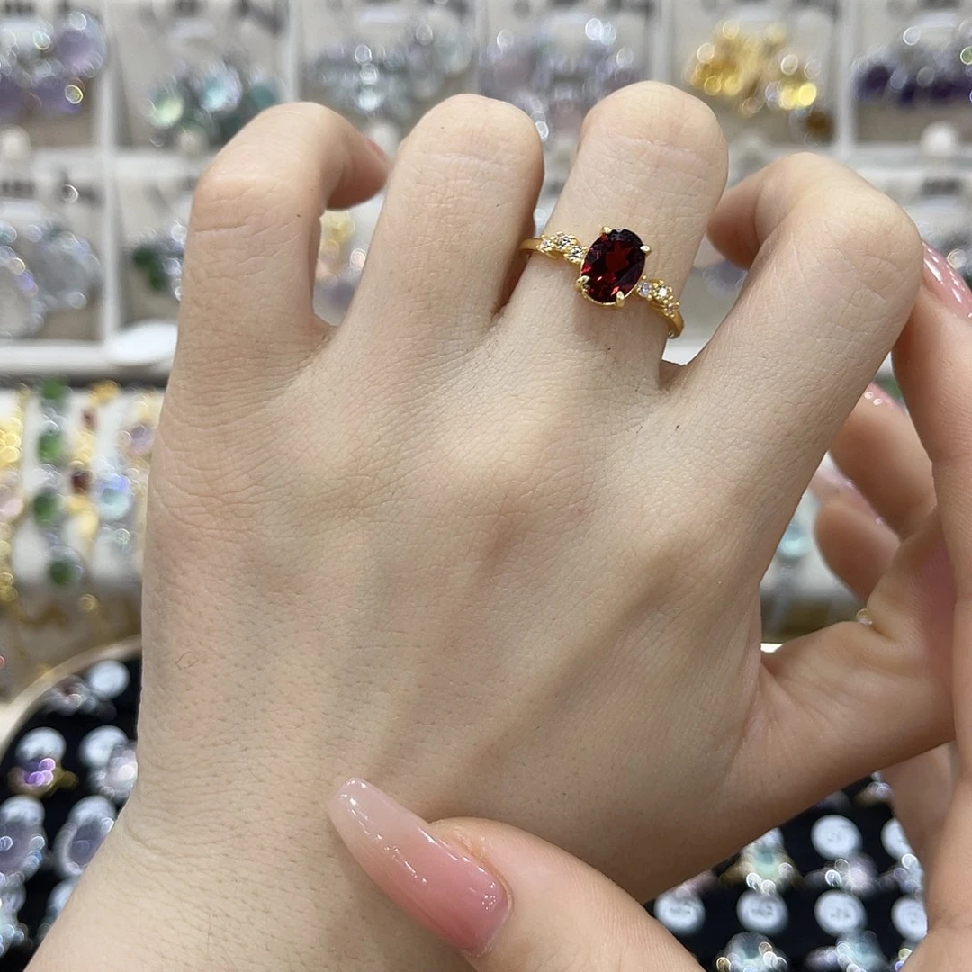 蛇纹石玉银S925镶嵌戒指