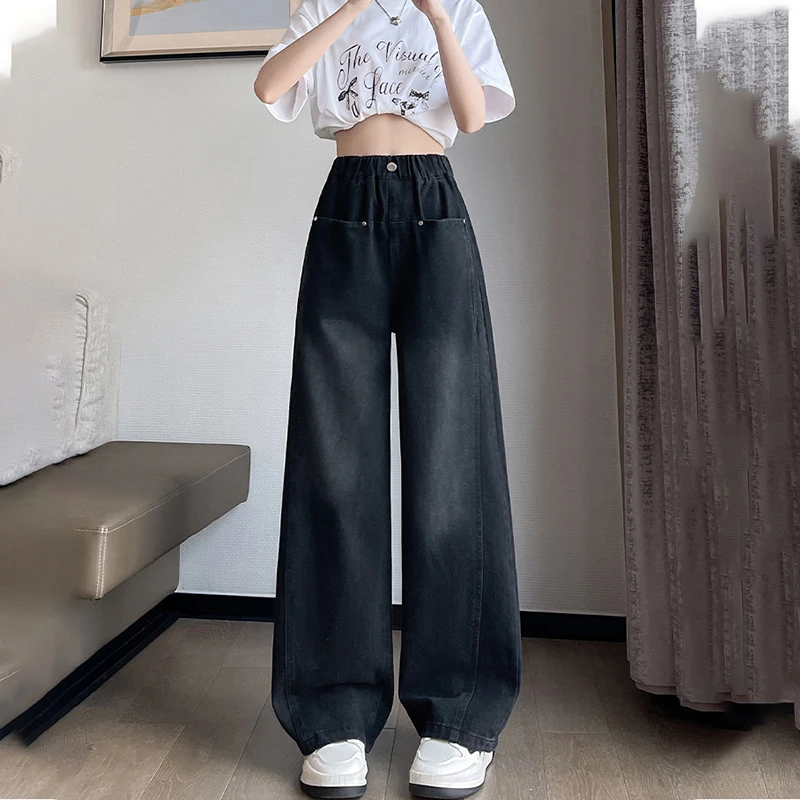 女童牛仔裤新款2025爆款中大童秋装牛仔裤2025新款春秋款宽松阔腿