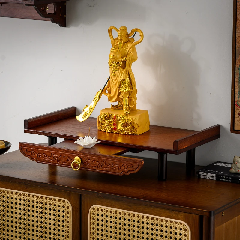桌面小型佛龛家用神台财神爷供桌香案台观音佛像供座台增高供奉台