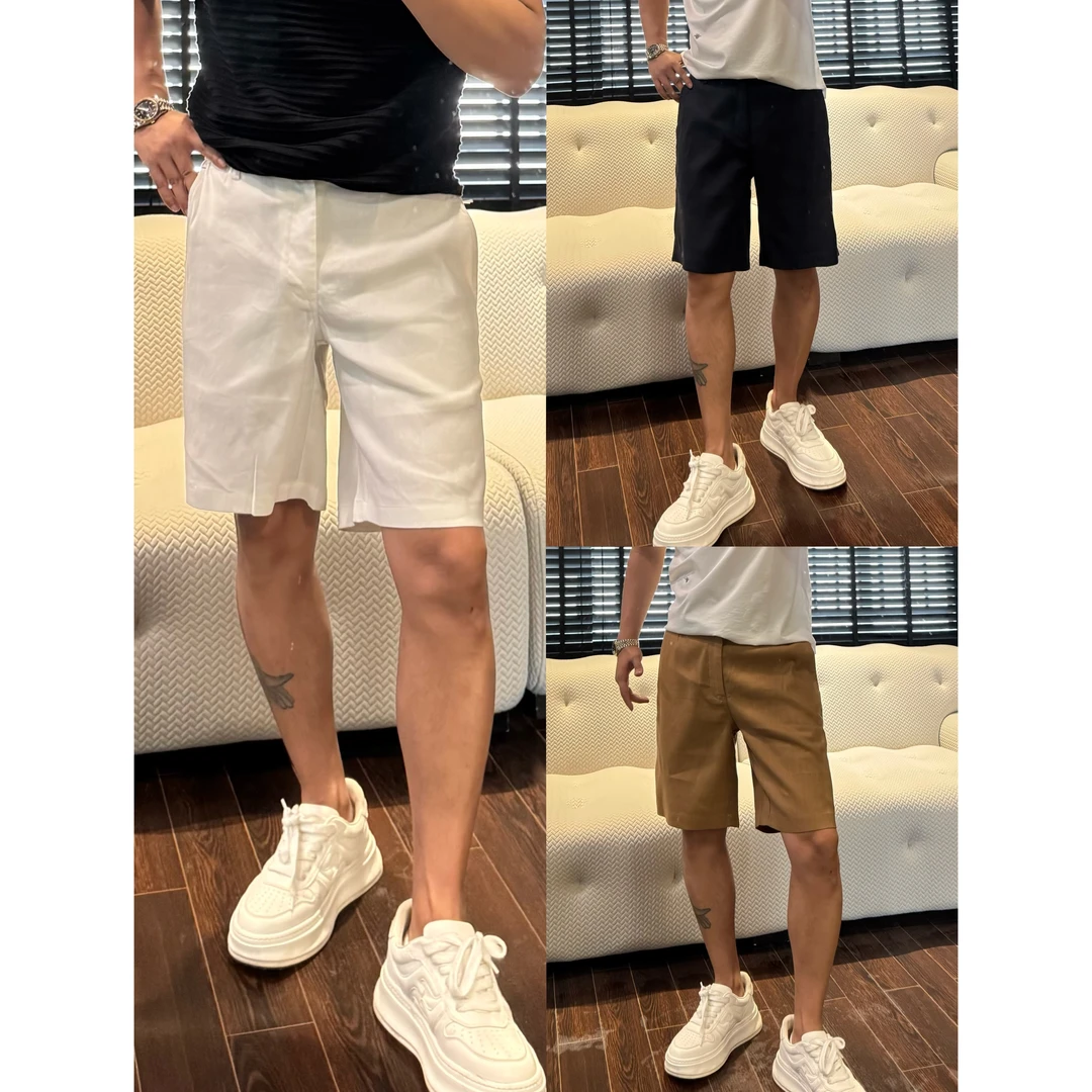 【亚麻混纺五分休闲短裤】夏季透气舒适简约通勤风时尚短裤+256001