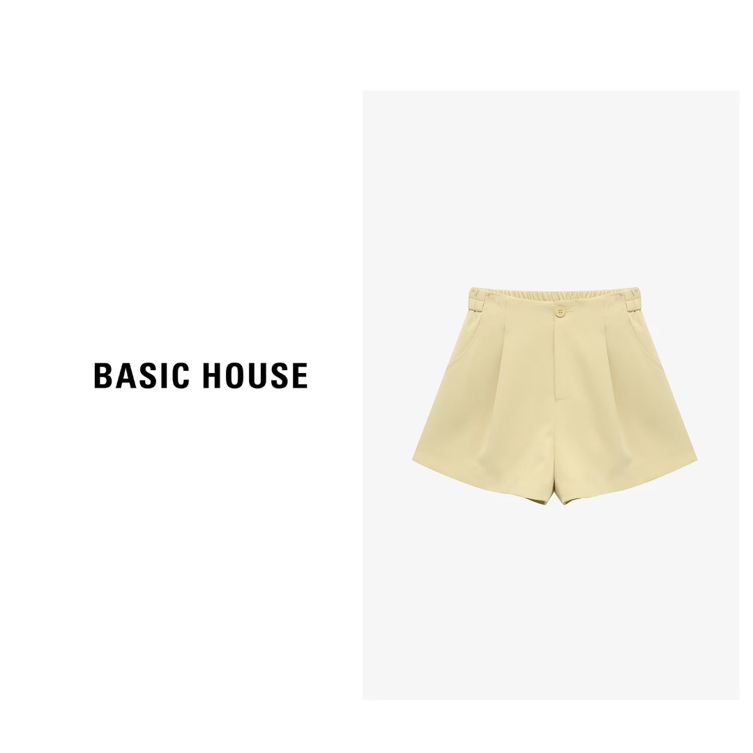 Basic House/百家好夏季显瘦百搭时尚简约休闲短裤-B0625B5N892