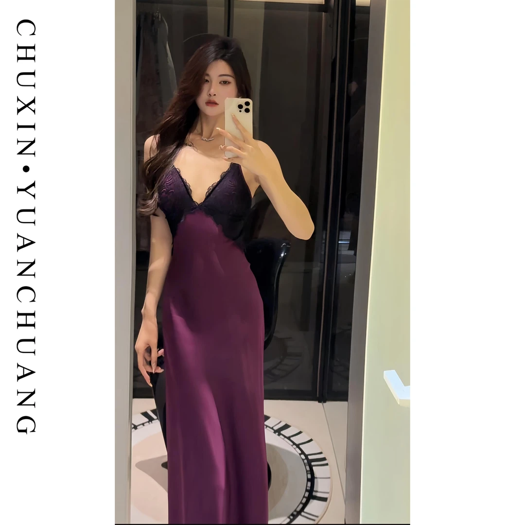 【紫气东来】吊带睡衣女爆款2025新款女大性感高级感纯欲风睡裙夏