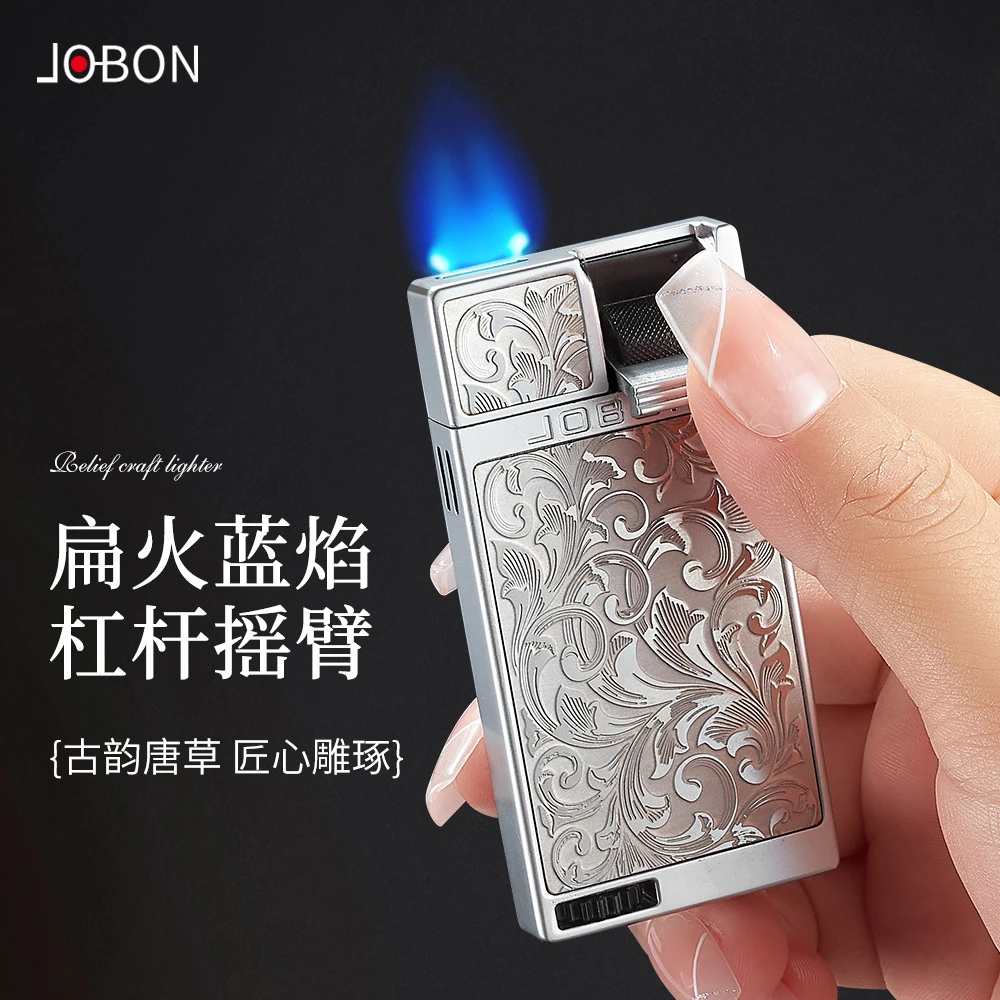 JOBON中邦高端纤薄9毫米扁火瀑布防风火金属火机高颜值送男友礼物
