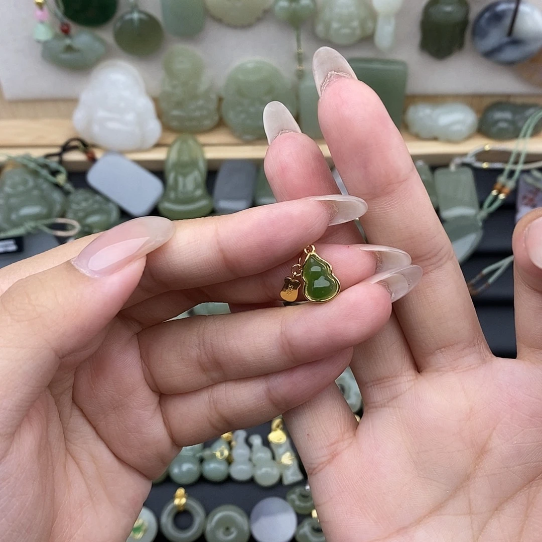 和田玉银S925镶嵌吊坠(不含链)