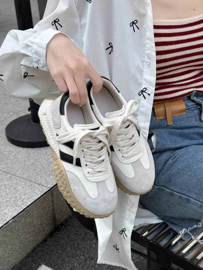 休闲厚底德训鞋夏季时尚休闲鞋休闲鞋透气失序混搭风